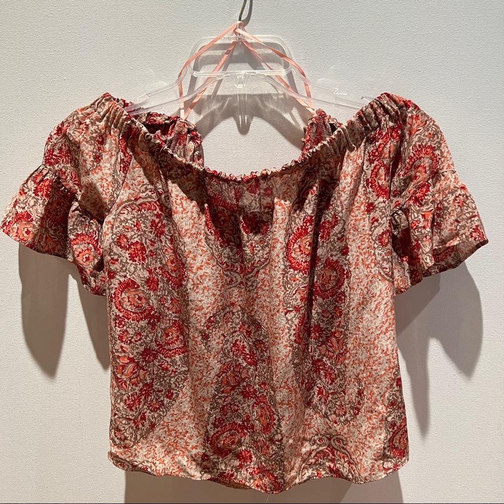 Madewell over the shoulder floral top